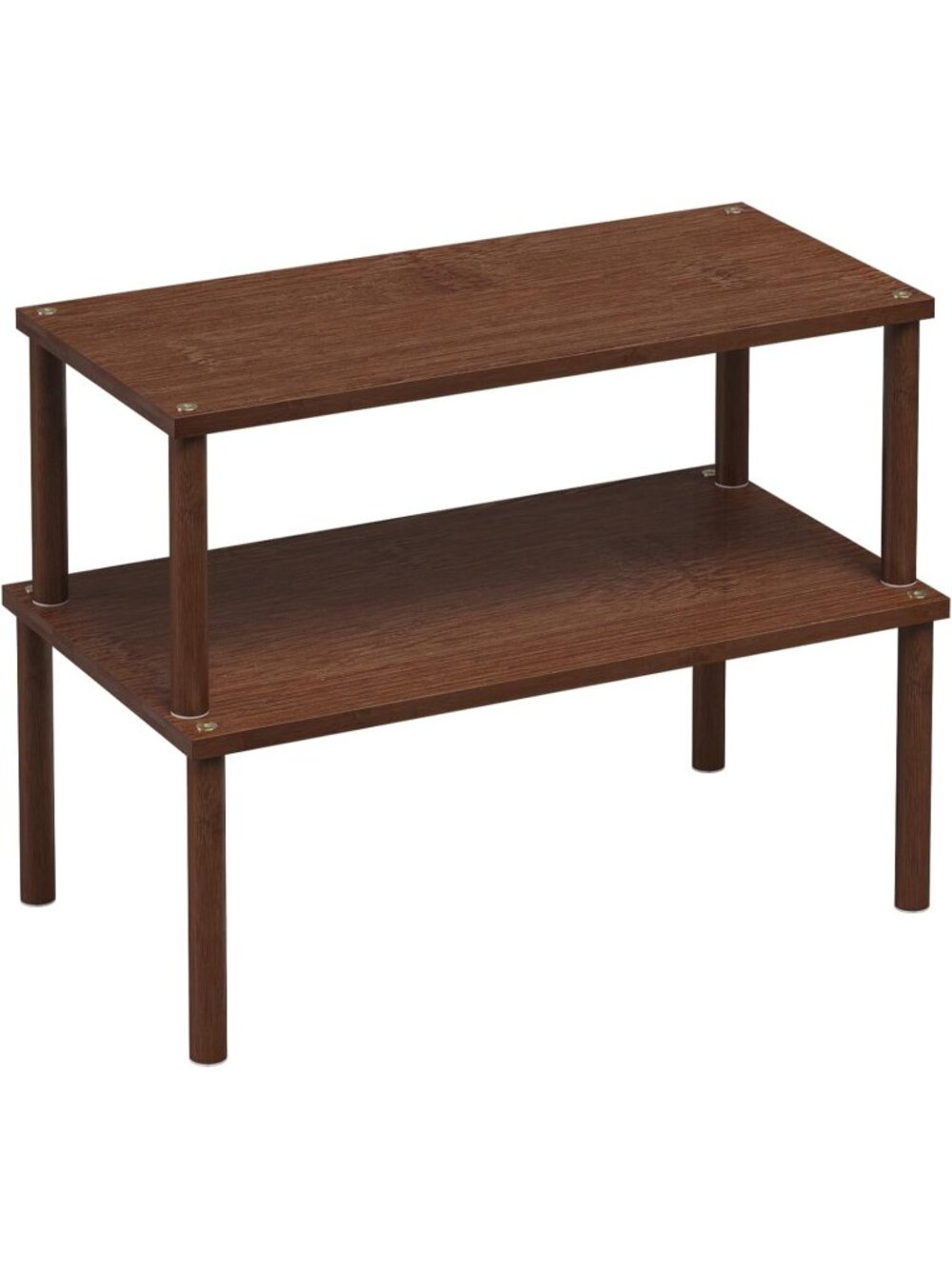 New Brown Set of 2 Bamboo Stackable Expandable Cabinet Spice Rack Shelves